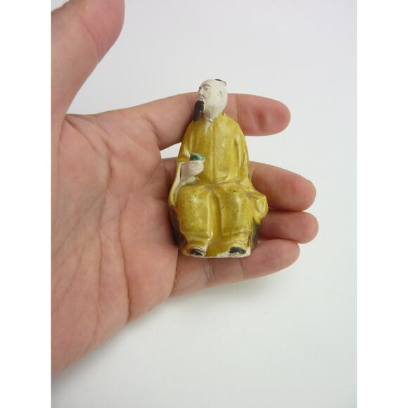 Vintage Antique Mud men Funny Grumpy Drinking Tea - Picture 5 of 5